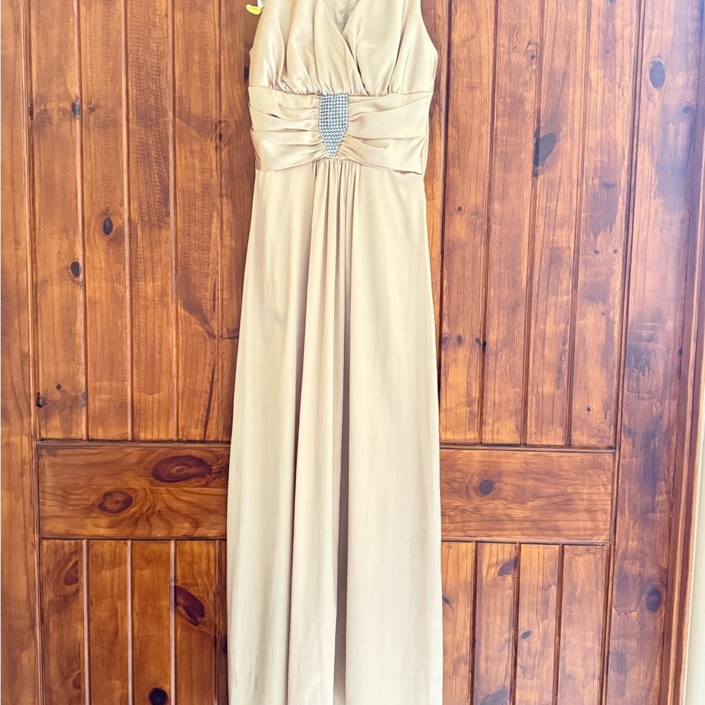 Elegant Tan Evening Gown